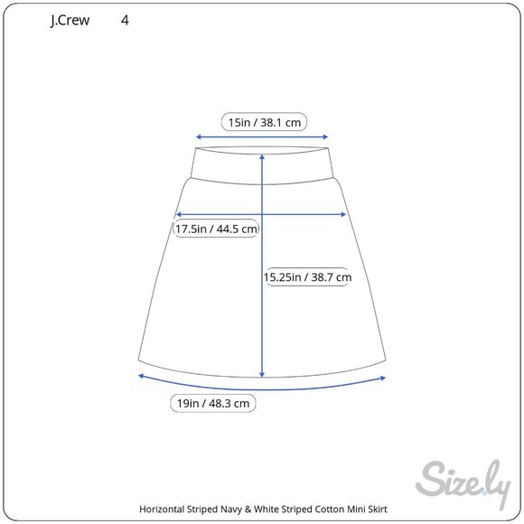 J.Crew Horizontal Navy & White Brushstroke Striped Cotton Mini Skirt Sz 4 - Picture 6 of 6
